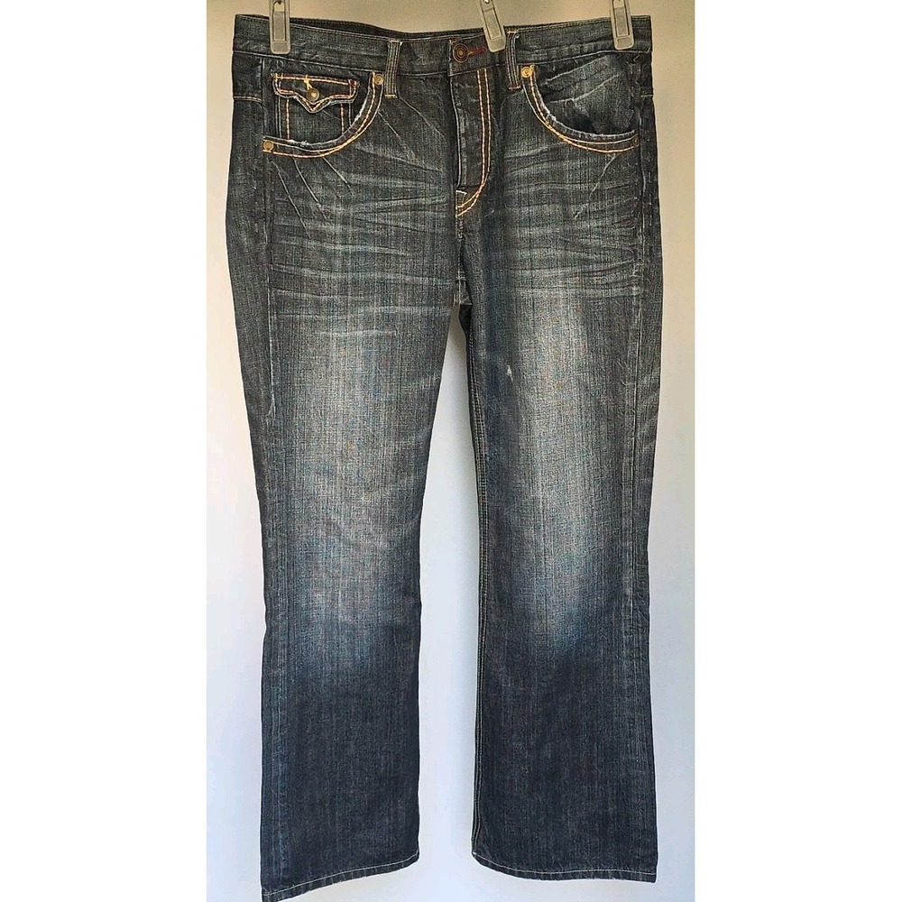 MEK DNM Jeans Men's 36x32 MSR 38x32 Heavy Stitch 5 Pocket Cowboy Boot‎ Cut...